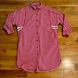 Red Checkered long women’s shirt